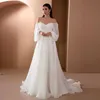 Kvinnors badkläder Est Party Dress Soft Lace Ball Gown Wedding Sexig Chiffon Chapel Train Satin Vintage Bridal 230508
