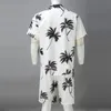 Fatos de Treino Masculino Conjuntos de Estampas de Tendências do Havaí Verão Homens Shorts Camisa Conjunto de Roupas Casual Palmeira Floral Praia Terno de Manga Curta 230508