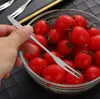 Silver Stainless Steel Fruit Forks Small Two-tooth Salad Dessert Cake Fork Flatware Fruits Ice Cream Forks Metal Vegetables Prod SN4150