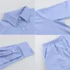 Kvinnors spårsätt Sampic Loung Wear Tracksuit Women Shorts Set Stripe Long Sleeve Shirt Topps och midja Löst höga mini -shorts Två styckesuppsättningar 230508