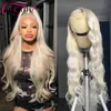180Density Platinum Blonde Lace Front Human Hair Wigs Body Wave HD Lace Front Wig 13x4 Synthetic Hair Wigs For Women Preplucked