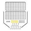 Organisation Support de cuisine suspendu à 2 niveaux, rangement d'ustensiles de cuisine, étagère murale, support de casseroles, accessoires de cuisine réglables, organisateur avec crochet