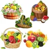 Fridge Magnets Three ratels co39 pastoral color fruit basket self adhesive wall sticker kitchen refrigerator decoration decal P230508