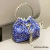 Stylisheendibags Evening Påsar HANTERA RHINESTONES KIFTLIGA KLUTNINGSPAG PAGAR OCH HANDBAG Luxur Designer Shoulder Bag Shiny Crystal Clutch Purse Bucket Bag