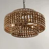 Lampes suspendues bohème rétro lustre en perles de bois chambre chaude salle à manger salon art américain