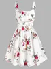 Vestidos casuais ruched busto lado rendas até vestido de flor casual vestidos florais alargamento vestido de pescoço quadrado mini vestido feminino 230508