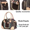 Luxury Pet Carrier, Puppy Small Dog Carrier, Cat Carrier Bag, Waterproof Premium PU Leather Carrying Handbag for Outdoor Travel Walking Hiking Shopping