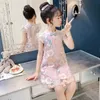 Sukienki dla dziewczynki Dziewczyna Cheongsam sukienka Summer Baby Princess Sukienki dla nastolatków sukienki bez rękawów