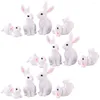 Fleurs décoratives 12 Pcs Cadeau Chanceux Ornements Bonsaï Décor Miniature Ornement Résine Jardin Parent-enfant