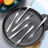 Silver Stainless Steel Fruit Forks Small Two-tooth Salad Dessert Cake Fork Flatware Fruits Ice Cream Forks Metal Vegetables Prod SN4150