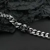 8 mm 8,26 pouces en acier inoxydable cubain gourmette chaîne bracelet motard crâne lien bijoux pour femmes hommes cool bijoux argent poli n1360