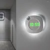 Nattlampor led rörelse sensor väggljus 360 grader USB modern design digital klocka inomhus kök badkar studie dekorativ gåva