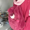 Borse da scuola Cartoon Y2k Zaini soffici dolci UomoDonna Kawaii Donna pelosa Zaino in peluche di cotone con orsetto carino Torna a