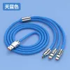 3-w-1 120 W 6A Super szybkie kable ładowania typu-C mikro ciekłej płynny kabel Szybki ładunek kabel USB do Huawei Samsung Xiaomi Pixel Bold Linia danych