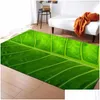 Carpets Large 3D Green Leaf Vein Rug Bedroom Kids Room Play Mat Memory Foam Area Rugs Carpet For Living Home Decorative Drop Deliver Dh8P2