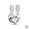 925 Sterling Silver Charms för Pandora smycken pärlor syster dotter mamma pendent för alltid familjpärlor