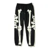 Träningsbyxor Byxor Herr Kvinnor Hip Hop Vintage Skull Printed Unisex Joggers Dragsko Street Wear Svarta byxor