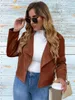 Vêtements d'extérieur grande taille automne hiver Cowboy vent beau veste femmes Vintage marron mince petit ami Style daim manteau vêtements d'extérieur