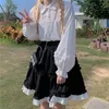 Женские блузкие рубашки японские рюшиные лолита женщины 2023 Mori Girl Sweet Lantern Tops Fresh Kawaii White Springwomen's Women'swomen