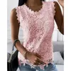 Blouse Summer Fashion Lace Blouse Woman Jacquard Sleeveless Casual Women Shirts 4XL Vintage Loose Floral Vest Tops Blusas Mujer 19340