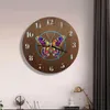 Stitch bricolage Crafts Diamond Painting horloge en bois avec mur de lumière LED Horloge suspendue