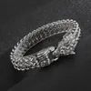 Ketting Fongten Wolf hoofd Animal Punk Men Bracelet Viking Retro roestvrijstalen polsband Charm Trendy Mesh Bangle sieraden 230508