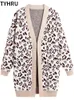Cardigans Tyhru Ny Autumn Winter Leopard Print Cardigan Sweater Women's Jacket Loose Fashion Warm Sticked Cardigan For Women