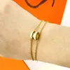 Nettes Design Kleeblatt Charm Armband Gold Halskette Edelstahl für Frauen Geschenk