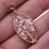 Charms Natural Stone Pendants Irregularly Wound Copper Wire Gemstone Exquisite For Jewelry Making Diy Bracelet Necklace Earring