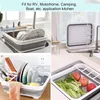 Organisation Foldbar Dish Rack Kökshyllor Drainer Tool Bowl Tabell Process Plate Storage Organiser Holder Fold Torkning Hem TPR Rack Hylla