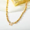 Correntes Fate Love Brand 60cm Men Declaração Colares Cadeia Chain Gold Color Copper Metal Fashion Jewelry