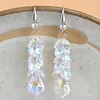 Boucles d'oreilles à tige cristal coloré luxe strass Long gland couleur or pour les femmes fête mariage Banquet bijoux Design accessoires