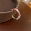 Band Rings 2023 Natural Stone Beaded Rings for Women Korean Colorful Tourmaline Metal Wire Winding Open Ring Fashion Jewelry Accessories Z0509