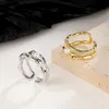 Anneaux de bande CIAXY couleur argent bagues de fiançailles de mariage pour les femmes Vintage lignes irrégulières bague de perle 2023 nouveaux bijoux de mode cadeaux Z0509