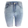 Women's Jeans Ins Fashion Women Summer Shorts Lady Y2K Punk Patchwork Denim Pants Streetwear Girls Casual High Waisted Knee Length