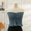 Chars pour femmes jeans tube top femme vintage crop haut