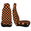 Bilstol täcker orange och svart rutigt mönster täcker pläd för bilar lastbilar SUV Auto Protector Accessories 2 st
