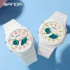 Relógios de pulso Sanda 2023 Relógios femininos casuais Fashion Luxury Digital Quartz Watch for feminino Relógio 5ATM Relogio feminino à prova d'água