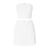 Two Piece Dress Women Fairycore Ribbed Top and Skirt Suits EGirl 90s TwoPiece Flower Decor Outfits Bandeau Crop TopsShort Skirts Streetwear 230509