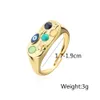 Band Rings Newbuy 2023 New Fashion Lucy Evil Eye Jewelry Gold Color Colper Open Ring for Women Girl Adminible Birthday Gift Z0509
