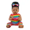 Lalki 55 cm Czarna skóra Saskia Reborn Todderl Girl Baby Doll LifeLee Real Touch African American Hand Fair 230508