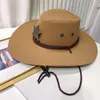 Western Cowboy Hat, Retro Sheriff, Sheriff's Hat, Herr- och kvinnors ridning, turism, fiske, solskuggning, solskydd, campinghatt