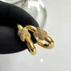 Kolczyki Dangle Projektant mody Prosty złoty srebrny prostokątny diament w kształcie litery U dla kobiet europejskie akcesoria biżuterii