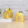 Papel de regalo, 1 pieza, adornos de espejo acrílico dorado, caja de dulces de Mubarak, decoración de mesa de joyería, decoración islámica musulmana para el hogar, fiesta festiva