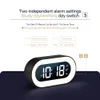 Desk Table Clocks Music LED digital alarm clock voice control night light design desktop clock home desk decoration builtin 1200mAh battery 230508