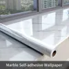 Ny 80 cm bredd marmor självhäftande tapet vinyl vägg klistermärken vattentät kontakt papper för kök dekorativ film heminredning