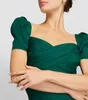 Robes de soirée vert piste Designer robe femmes Vintage drapé à manches courtes mince longue 2023 été Vestidos Para Mujer
