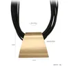 Choker HONGYE JEWELRY Big Bib Multilayer Black Pu Leather Necklace Women Man Punk Chokers