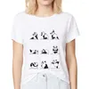 Dames t shirts schattige yogapanda panda gewichtheffen grappig shirt dames zomer witte casual femme meisje kawaii streetwear t -shirt korte mouw