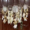 装飾的なオブジェクトの置物の図形キャッチャーの羽毛手作りスタイルドリームキャッチャーリビングベッドルームウォールハンギングホームデコレーション230508